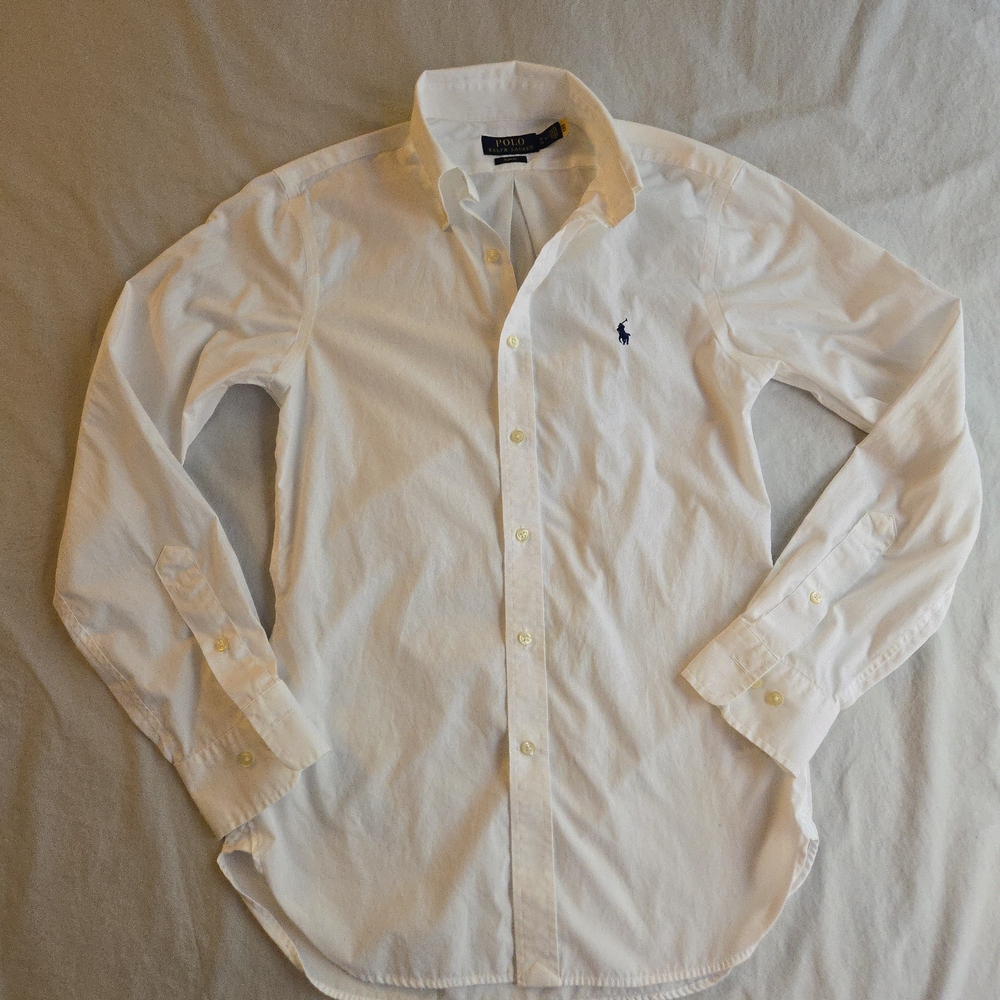 Polo by Ralph Lauren Slim Fit XS 14.5 White Button Down 100% Cotton Shirt